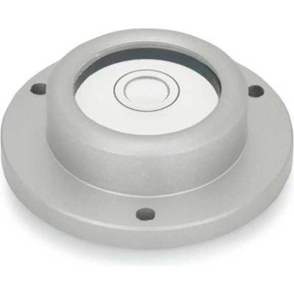 J.W. Winco J.W. Winco GN2277 Bull's Eye Levels, Aluminum, Surface Mount, 1.1" Hub Dia, 1.57" Base Dia, Silver 2277-ALN-40-K-30-A